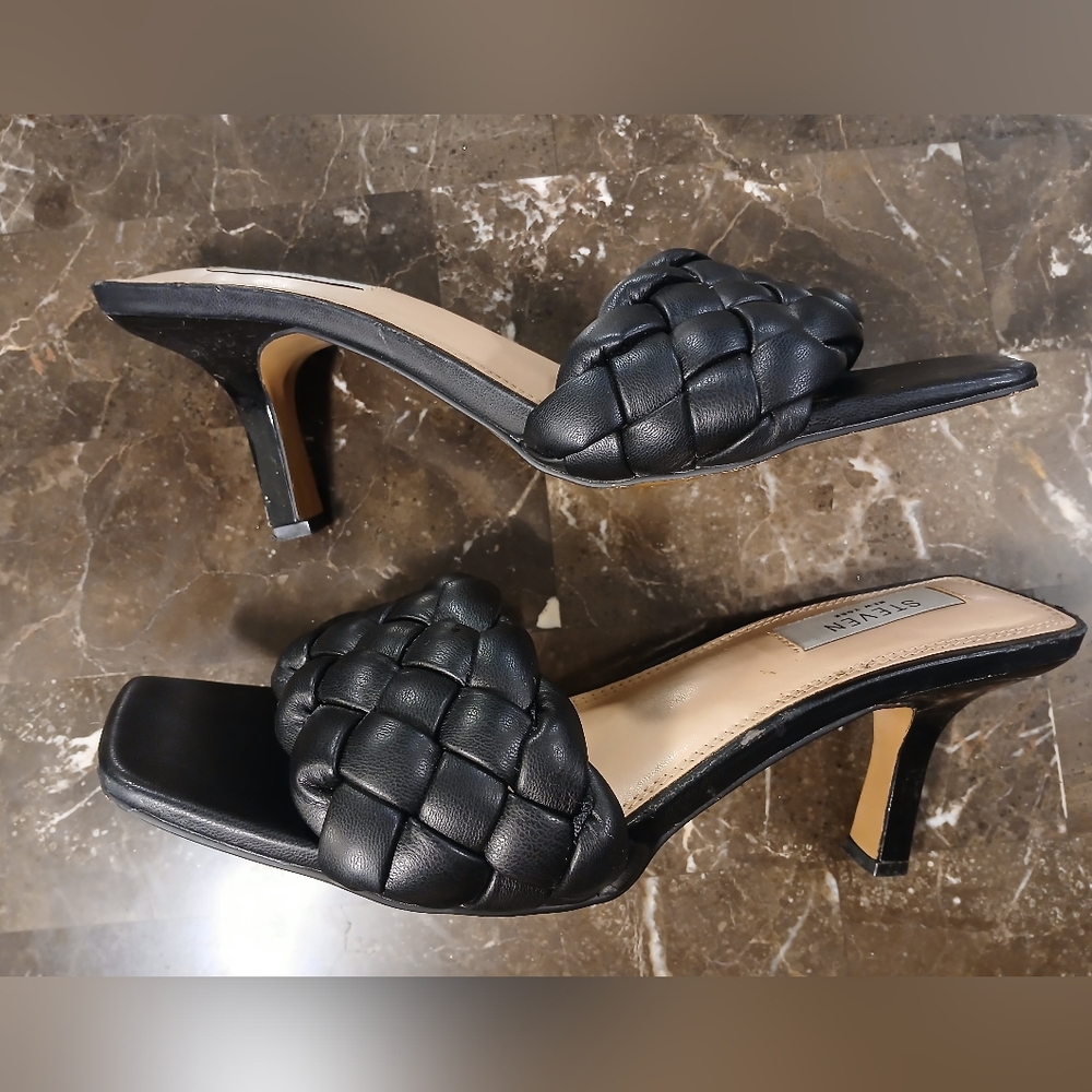 Steve Madden Black Braided 3" Heels - Picture 8 of 15